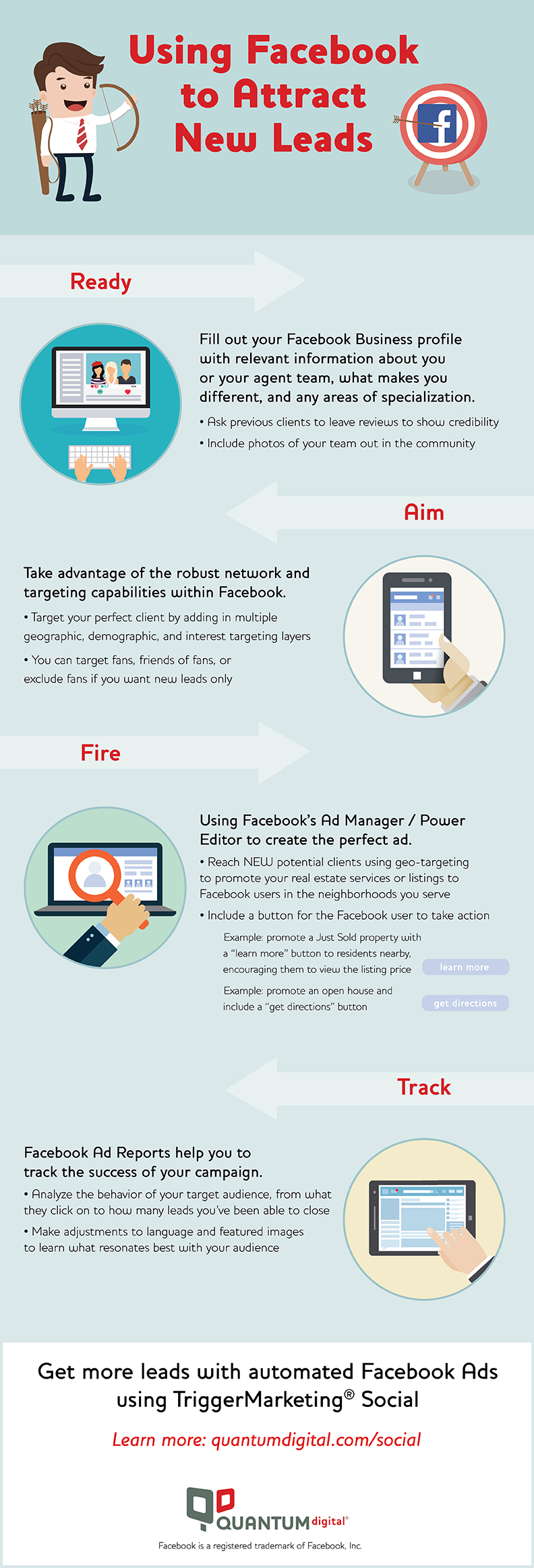 infographic on how to attract new leads using facebook