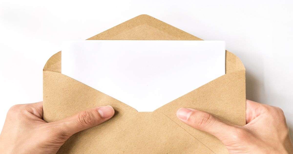 envelope with letter sticking out for direct mail marketing strategy