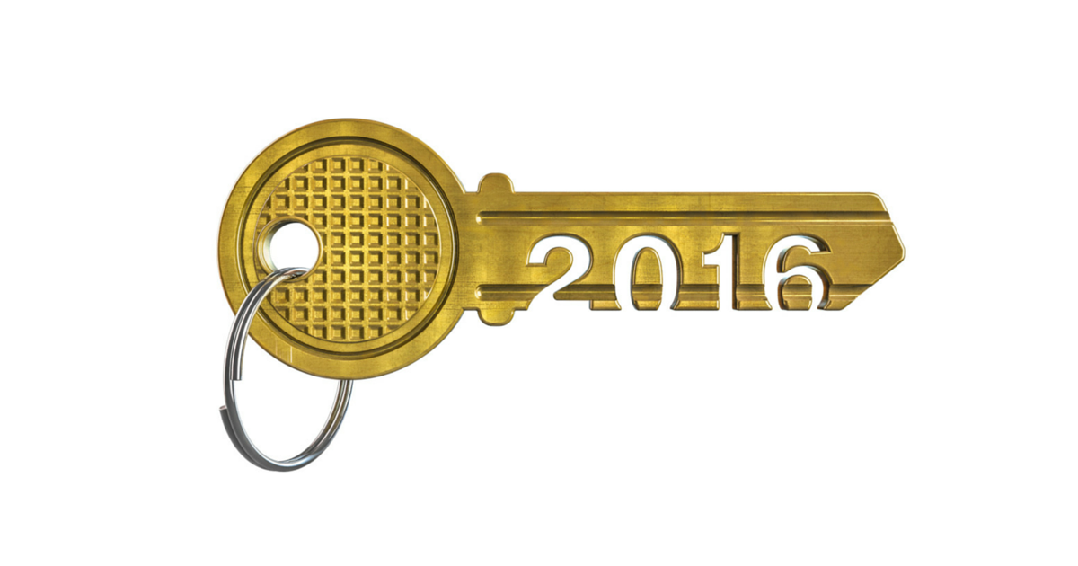 house key with 2016 carved into stem