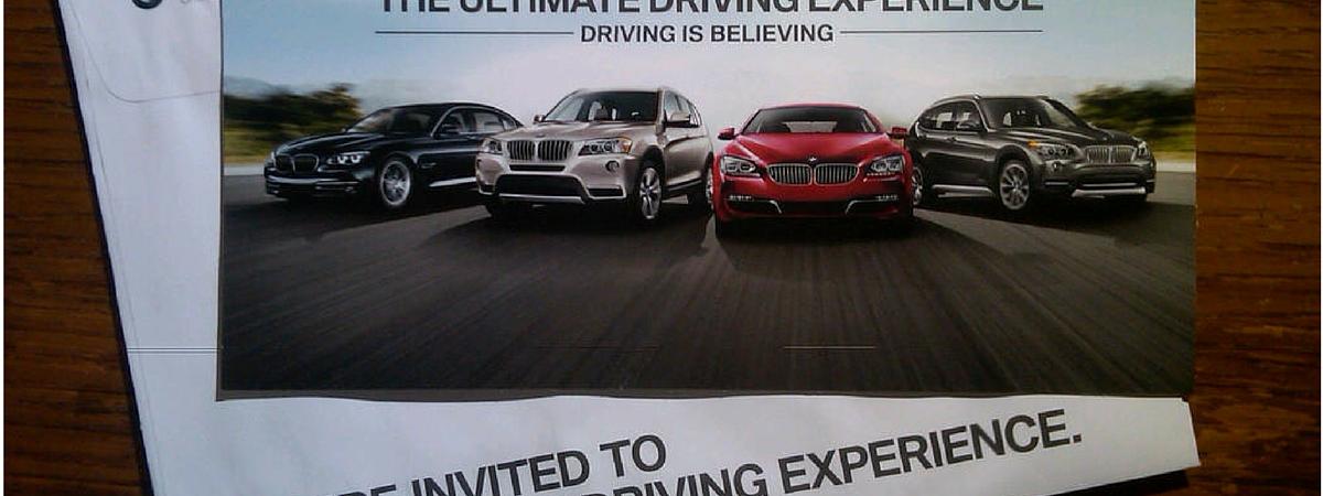 example of BMW's luxury direct mail marketing campaign