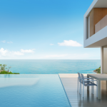 infinity pool at a luxury real estate property